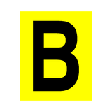 Yellow Letter B Sticker | Safety-Label.co.uk