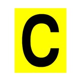 Yellow Letter C Sticker | Safety-Label.co.uk