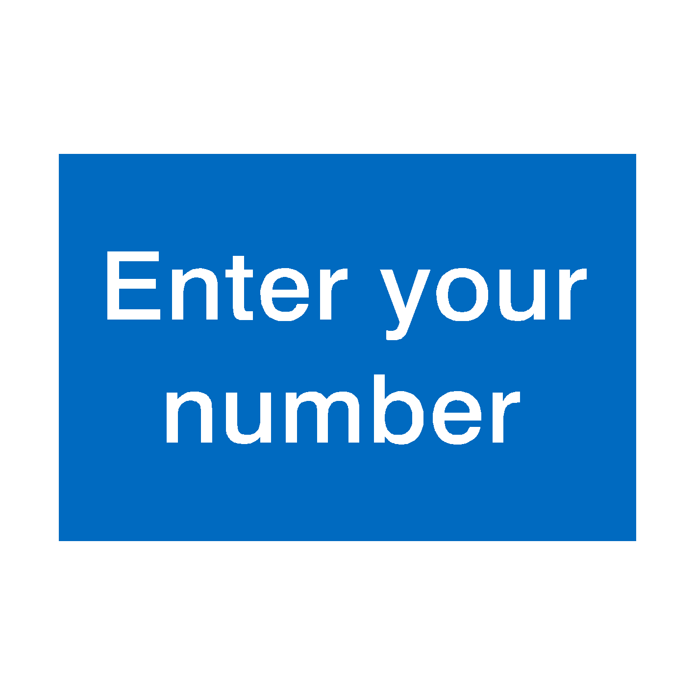 Rectangle Blue Number Sign Blue Custom Number Sign