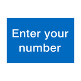 Blue Custom Number Sticker | Safety-Label.co.uk