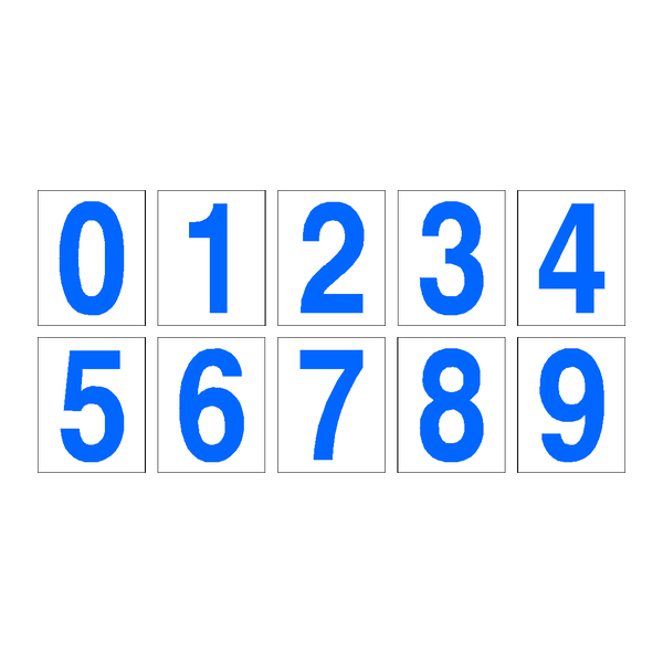Number Sticker Pack 0 to 9 Blue | Safety-Label.co.uk