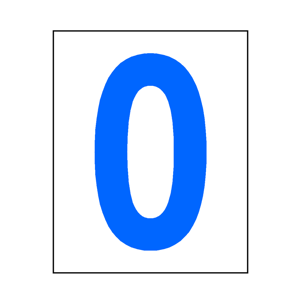 Number 0 Sticker Blue | Safety-Label.co.uk