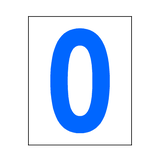 Number 0 Sticker Blue | Safety-Label.co.uk