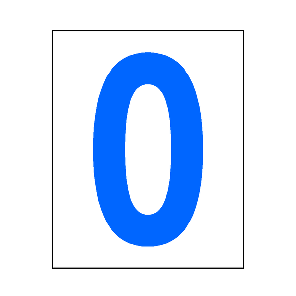 Number 0 Sticker Blue | Safety-Label.co.uk
