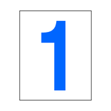 Number 1 Sticker Blue | Safety-Label.co.uk