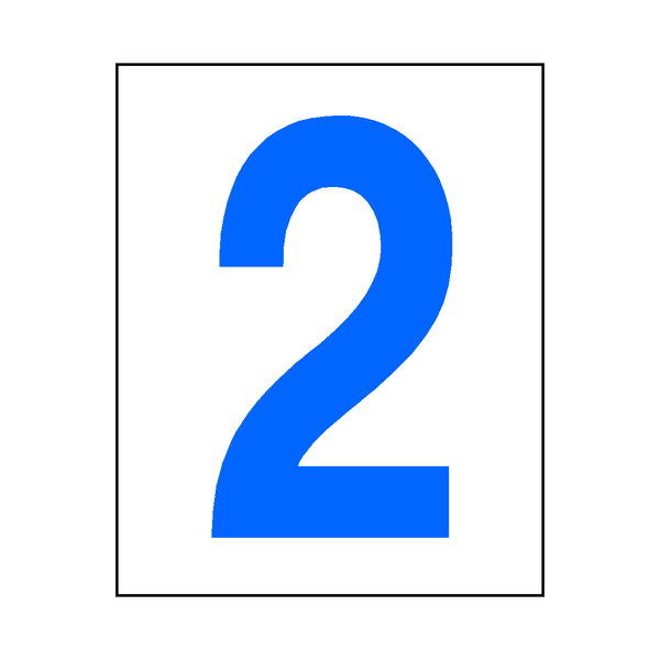 Number 2 Sticker Blue