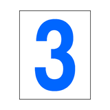 Number 3 Sticker Blue | Safety-Label.co.uk