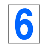 Number 6 Sticker Blue | Safety-Label.co.uk