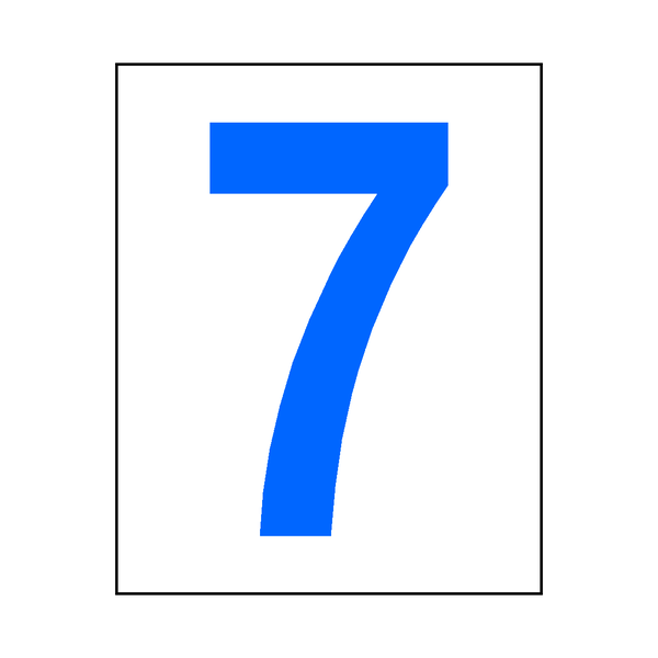 Number 7 Sticker Blue | Safety-Label.co.uk