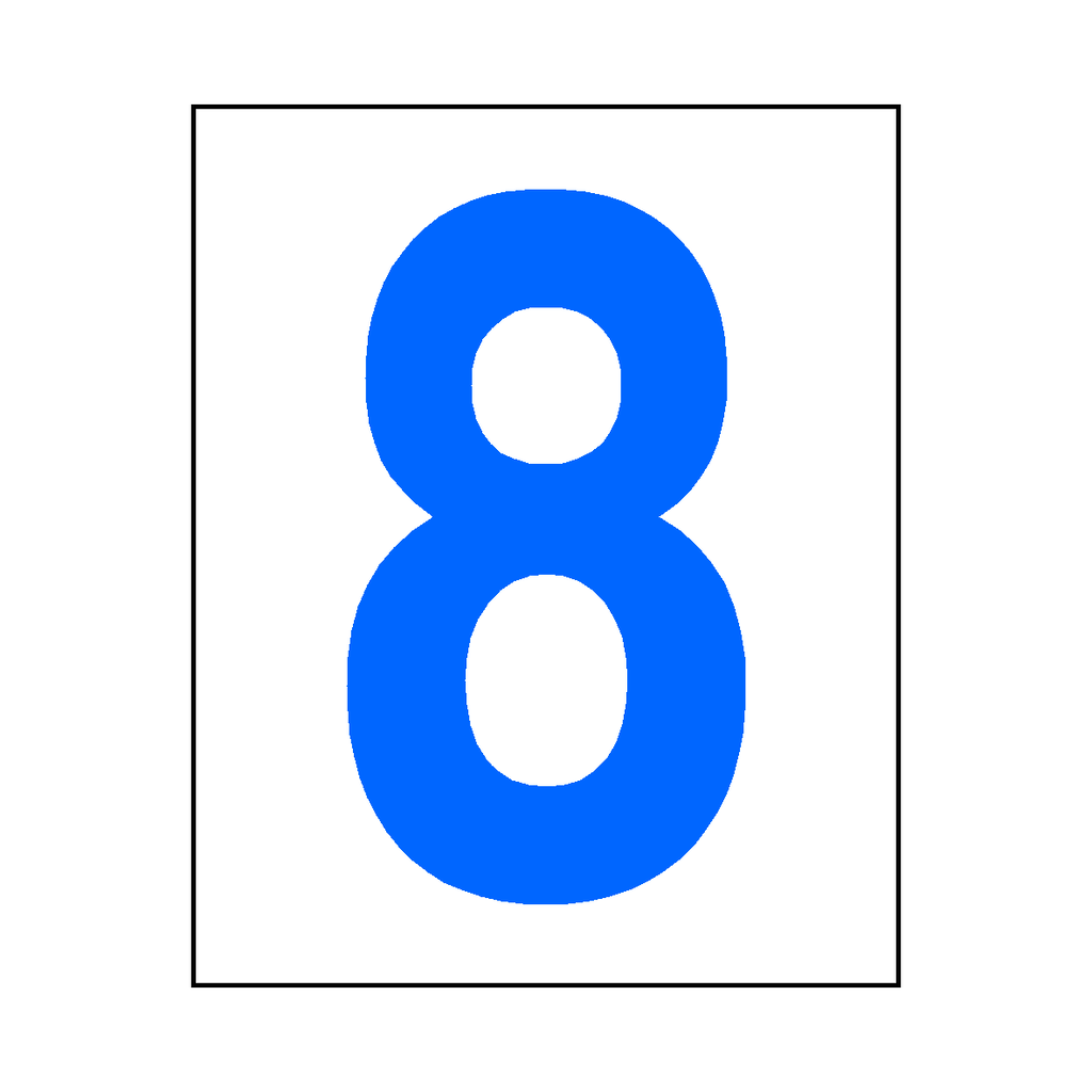 Number 8 Sticker Blue | Safety-Label.co.uk