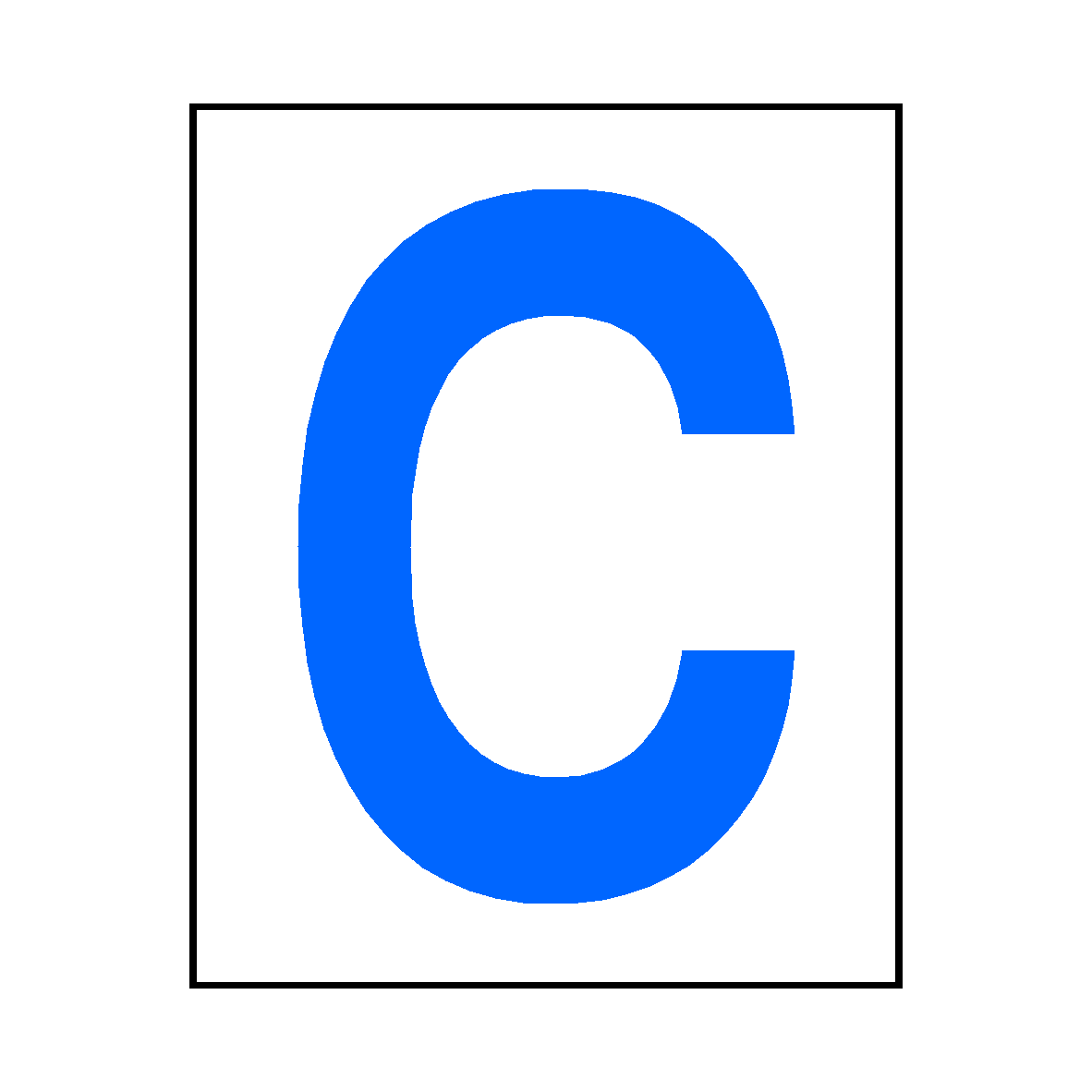 Letter C Sticker Blue