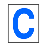 Letter C Sticker Blue | Safety-Label.co.uk