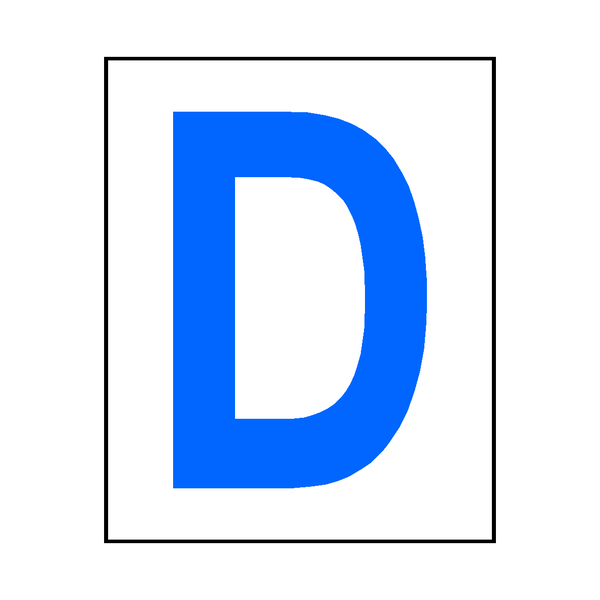 Letter D Sticker Blue | Safety-Label.co.uk