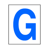 Letter G Sticker Blue | Safety-Label.co.uk