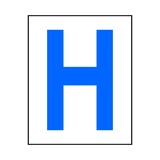 Letter H Sticker Blue | Safety-Label.co.uk