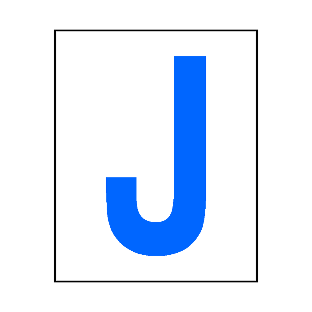 Letter J Sticker Blue