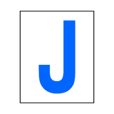 Letter J Sticker Blue | Safety-Label.co.uk