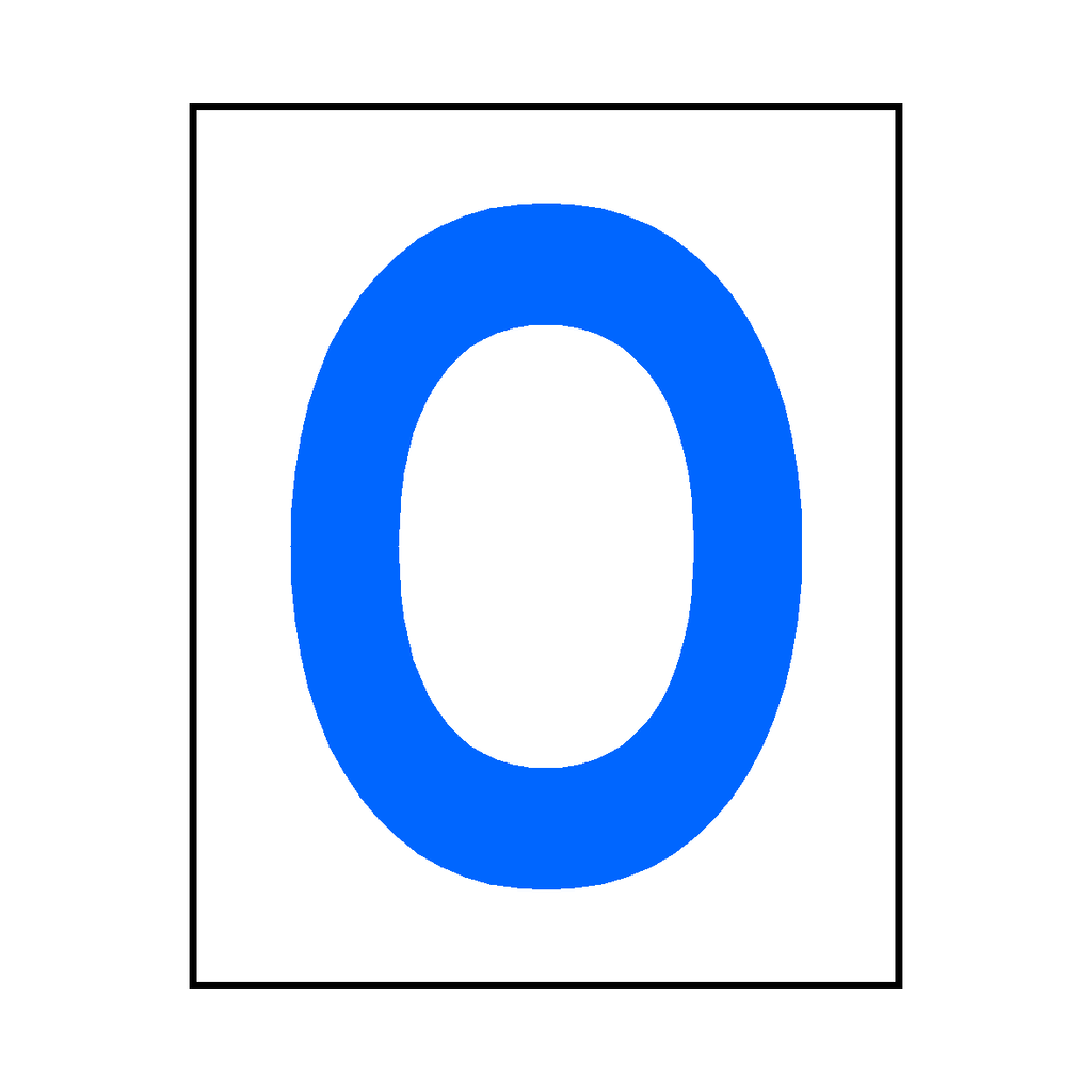 Letter O Sticker Blue | Safety-Label.co.uk
