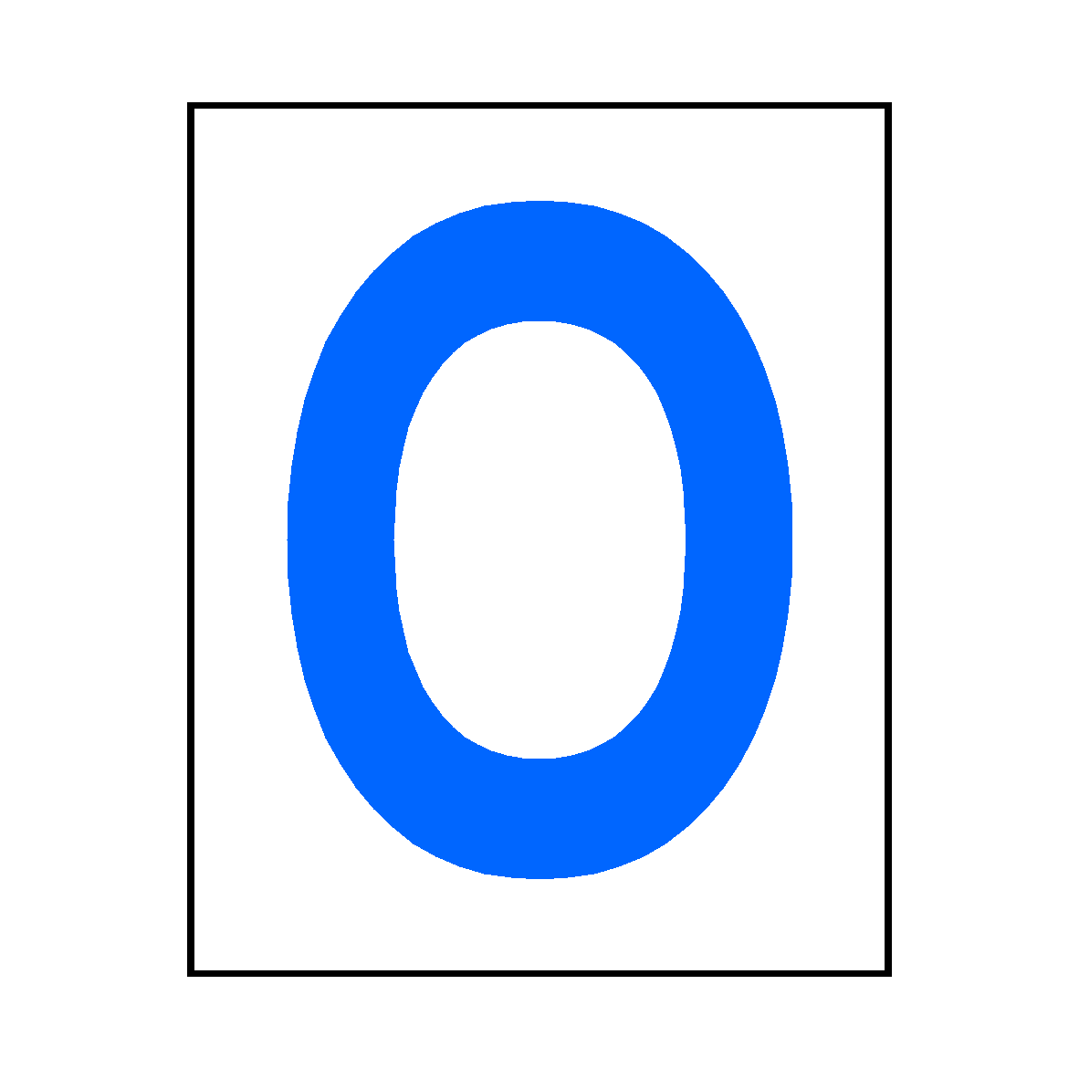 Letter O Sticker Blue | Safety-Label.co.uk