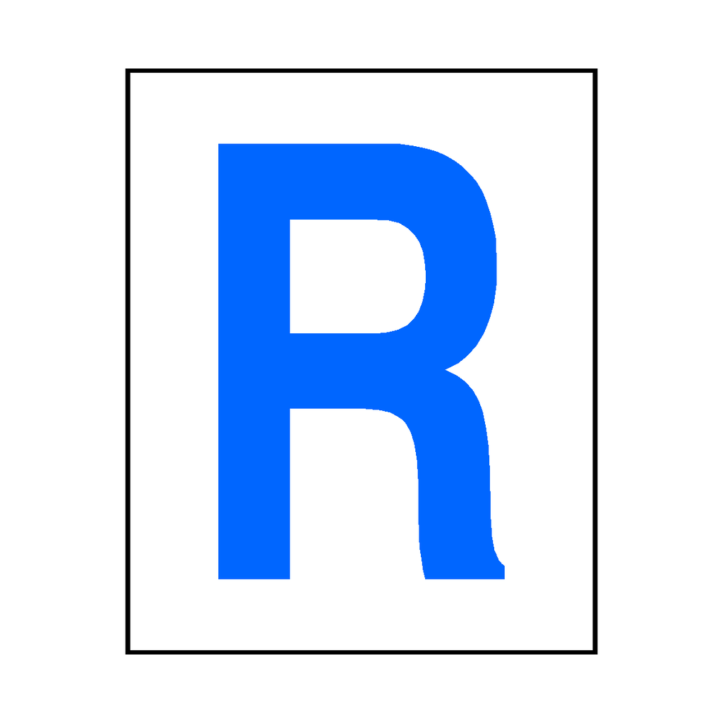 Blue Lower Letter R Letter R Sticker Blue