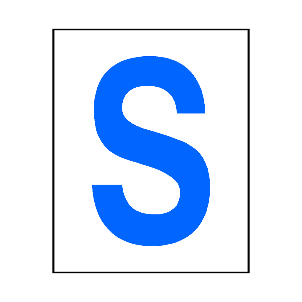 S Type S Sticker Letter S Sticker Blue