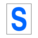 Letter S Sticker Blue | Safety-Label.co.uk