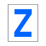 Letter Z Sticker Blue | Safety-Label.co.uk
