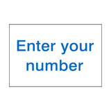 Custom Number Sticker Blue | Safety-Label.co.uk