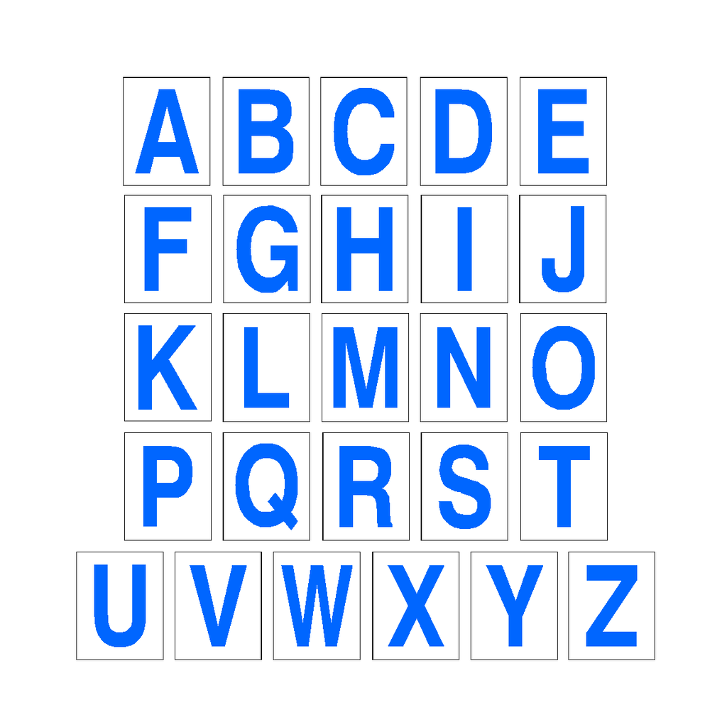 Alphabet Letter Sticker Pack Blue | Safety-Label.co.uk