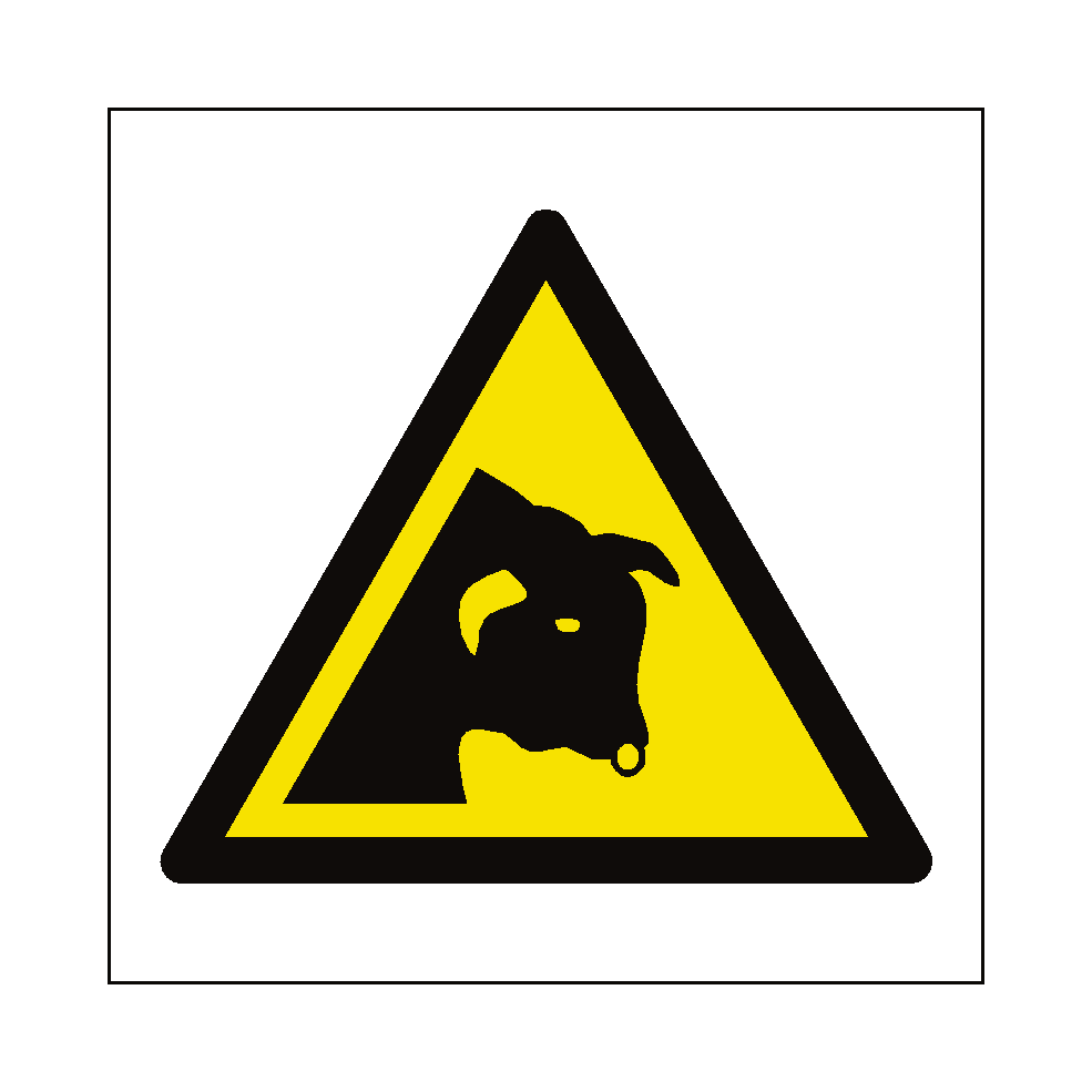 Bull Warning Symbol Sign | Safety-Label.co.uk