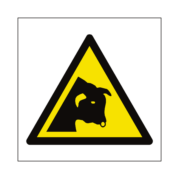 Bull Warning Symbol Sign | Safety-Label.co.uk