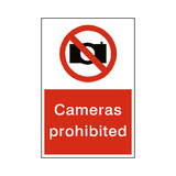 Cameras Prohibited Sticker | Safety-Label.co.uk