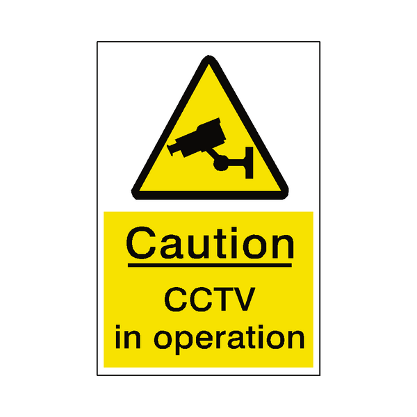 Cctv Label Caution CCTV Hazard Sign
