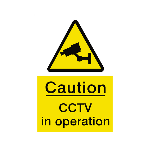 Caution CCTV Hazard Sign | Safety-Label.co.uk