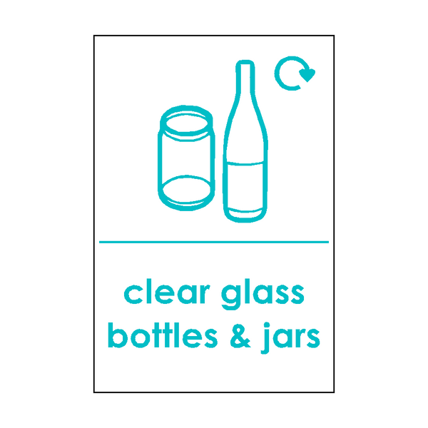 Clear Glass Waste Sticker | Safety-Label.co.uk