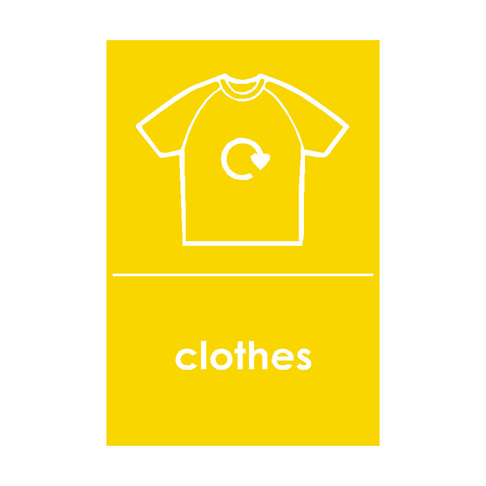 Clothes Waste Recycling Sticker | Safety-Label.co.uk