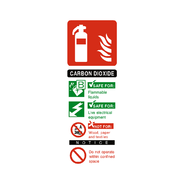 Carbon Dioxide Fire Extinguisher Sticker | Safety-Label.co.uk