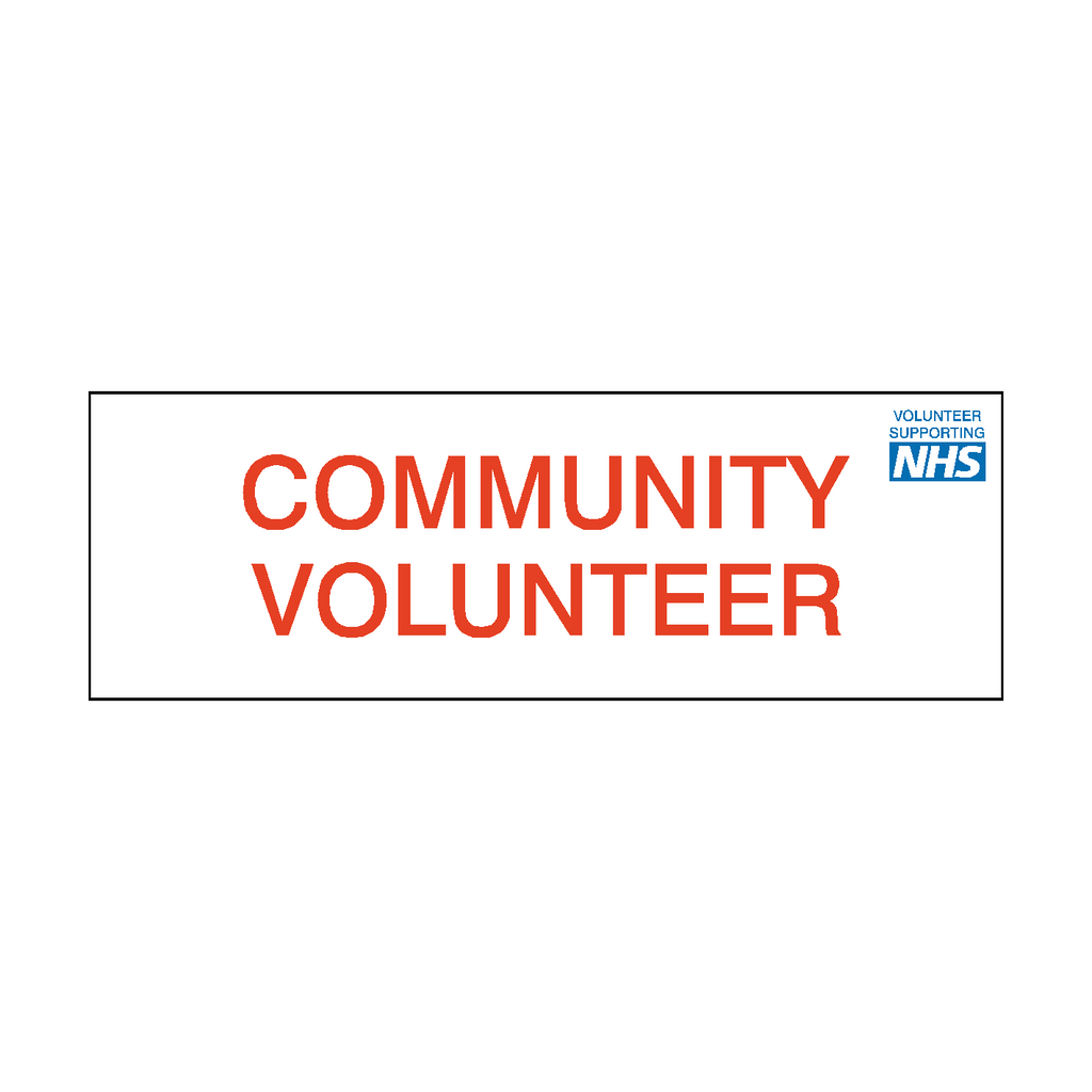Community Volunteer NHS Sticker | Safety-Label.co.uk