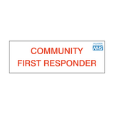 Community First Responder NHS Sticker | Safety-Label.co.uk