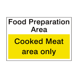 Cooked Meat Area Sign | Safety-Label.co.uk