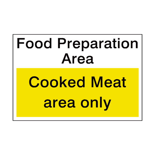 Cooked Meat Area Sign | Safety-Label.co.uk