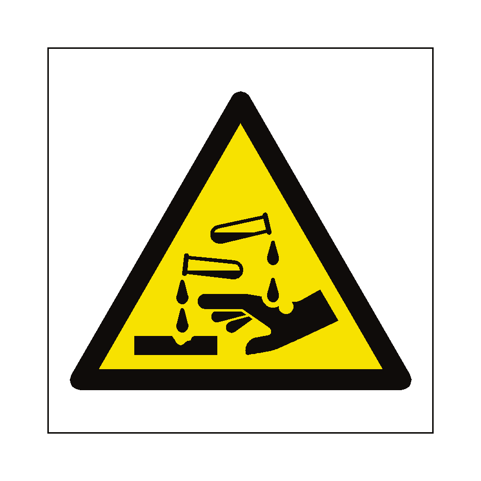 Corrosive Hazard Symbol Sign SafetyLabel.co.uk