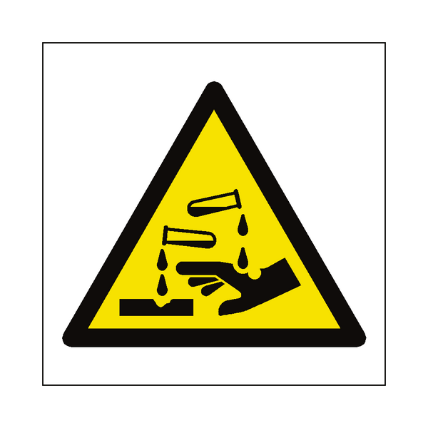 Corrosive Hazard Symbol Sign | Safety-Label.co.uk