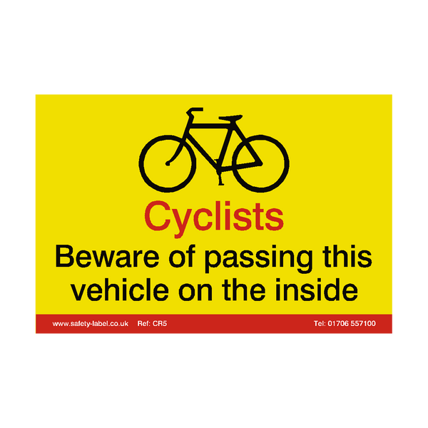 Cyclist Warning Sign | Safety-Label.co.uk