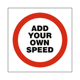 Custom Mph Speed Sign | Safety-Label.co.uk