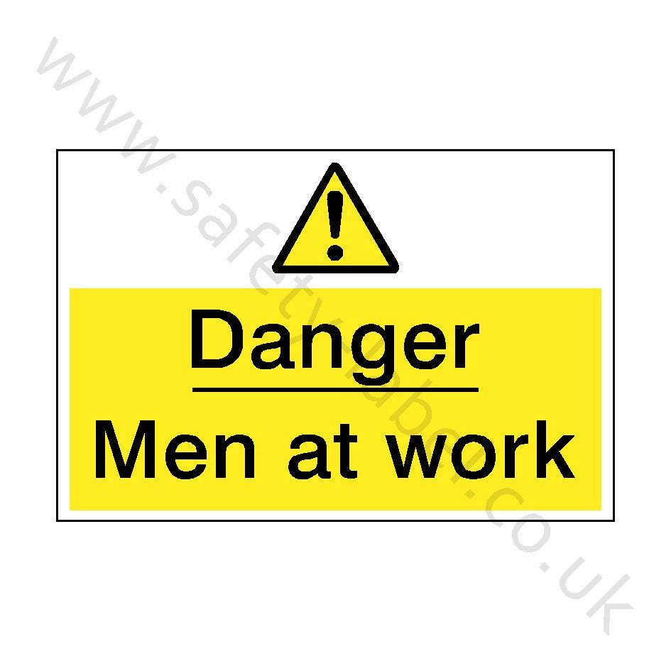 Work At Risk Sign Men At Work Danger Sign | Safety-Label.co.uk