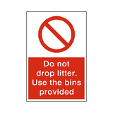 Do Not Drop Litter Sticker | Safety-Label.co.uk