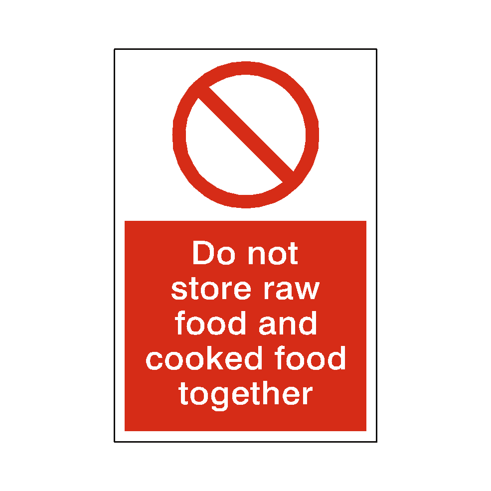 Do Not Store Cooked And Raw Food Sticker