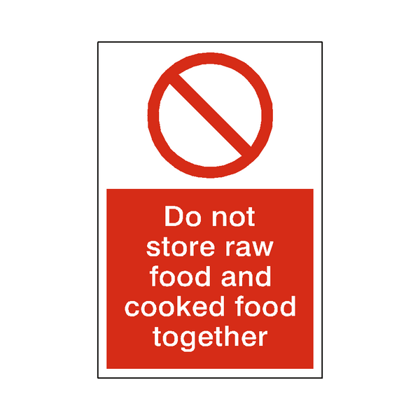 Raw Food / Cooked Food Sticker | Safety-Label.co.uk