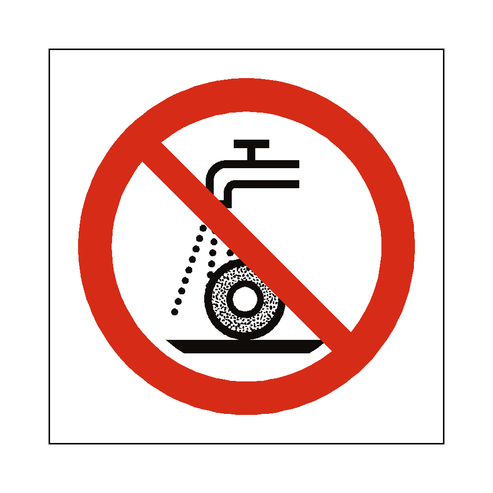 Do Not Use For Wet Grinding Symbol Label | Safety-Label.co.uk